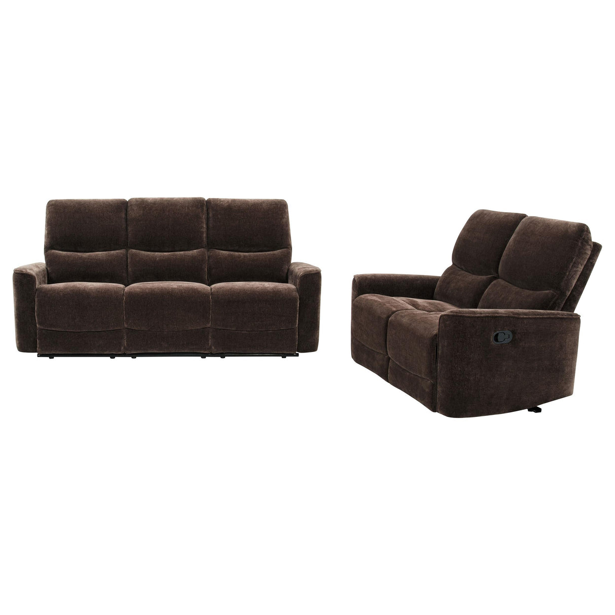 Navarro Dark Brown 2-Piece Upholstered Reclining Sofa Set from Coaster - Luna Furniture