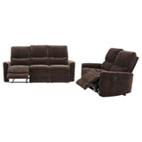 Navarro Dark Brown 2-Piece Upholstered Reclining Sofa Set from Coaster - Luna Furniture