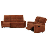 Navarro Orange 2-Piece Upholstered Reclining Living Room Set from Coaster - Luna Furniture