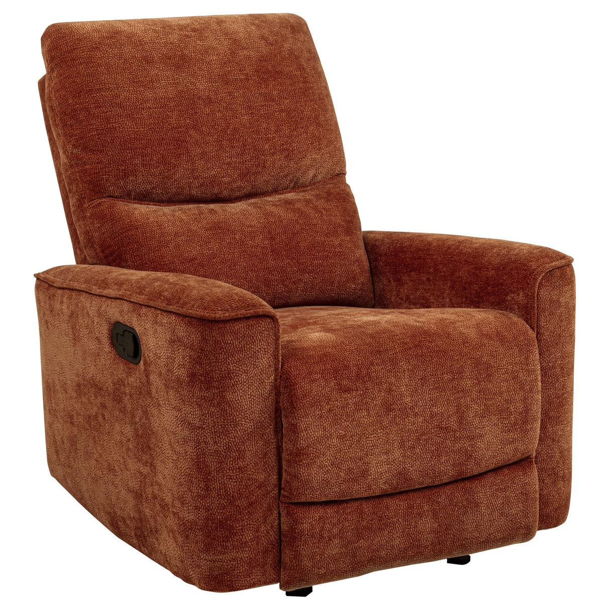 Navarro Burnt Orange Chenille Upholstered Glider Recliner from Coaster - Luna Furniture