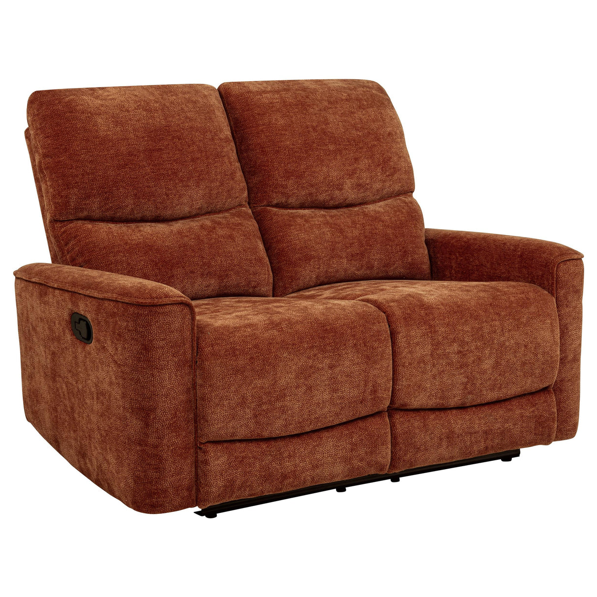 Navarro Burnt Orange Chenille Upholstered Reclining Loveseat from Coaster - Luna Furniture