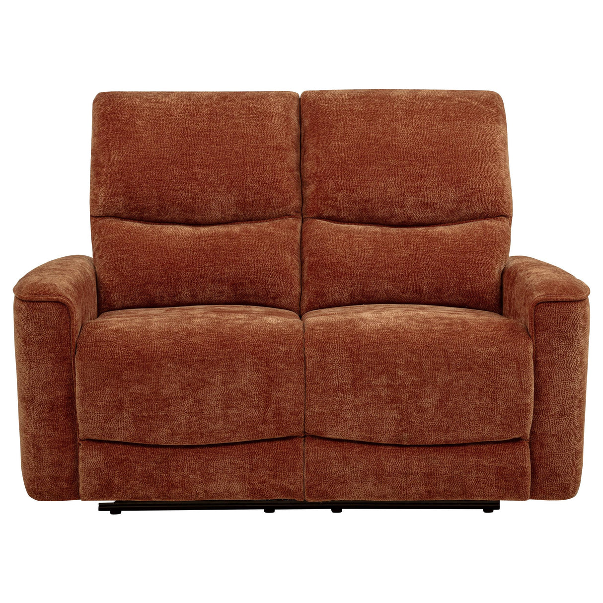Navarro Burnt Orange Chenille Upholstered Reclining Loveseat from Coaster - Luna Furniture