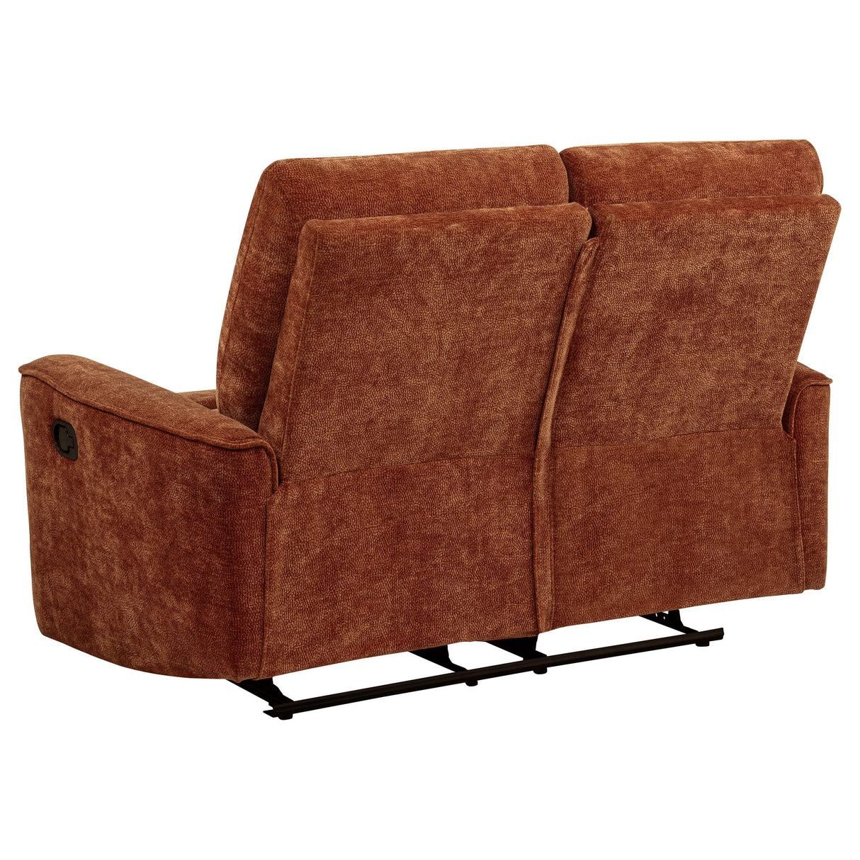 Navarro Burnt Orange Chenille Upholstered Reclining Loveseat from Coaster - Luna Furniture