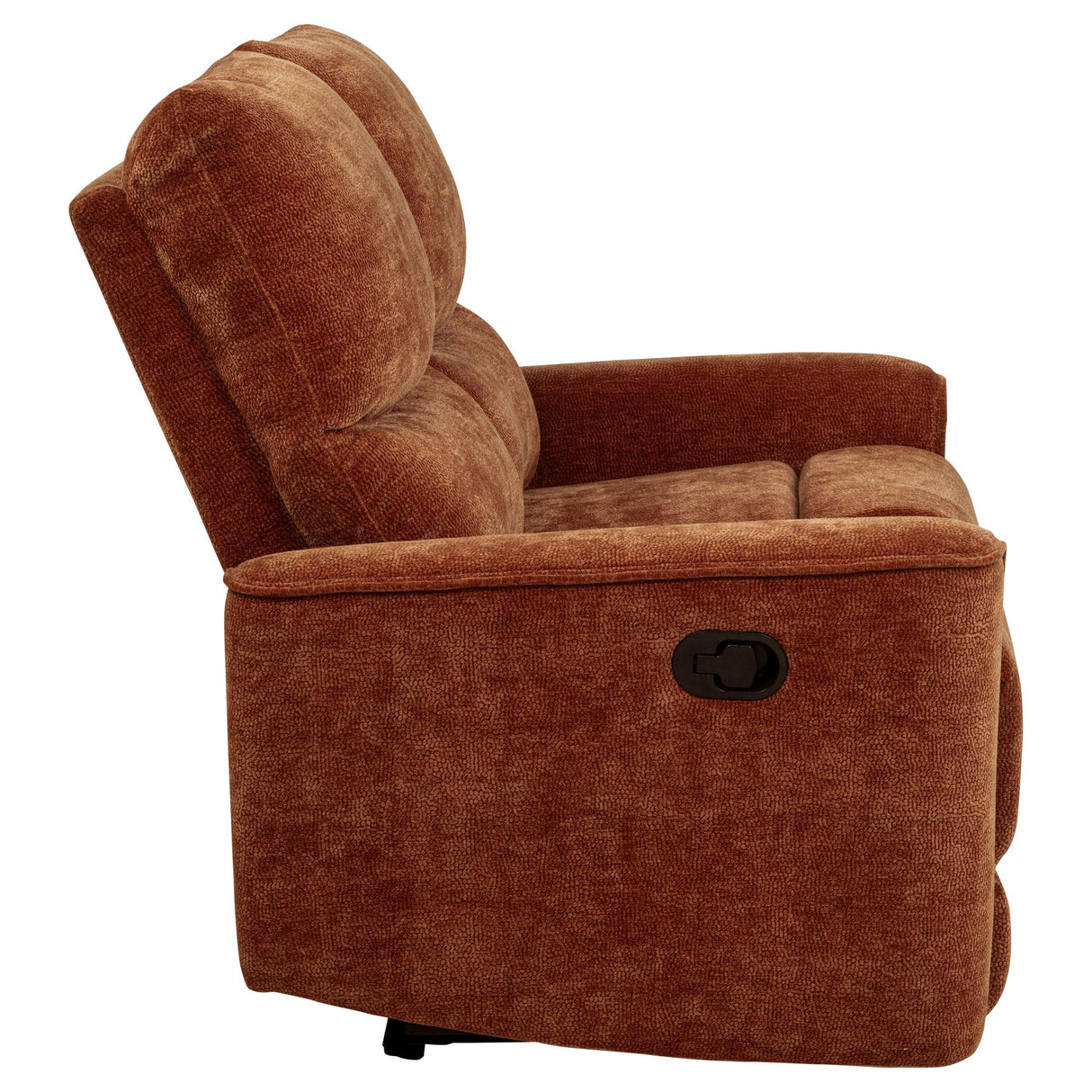 Navarro Burnt Orange Chenille Upholstered Reclining Loveseat from Coaster - Luna Furniture