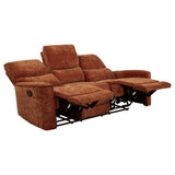 Navarro Burnt Orange Chenille Upholstered Reclining Sofa from Coaster - Luna Furniture