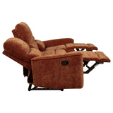 Navarro Burnt Orange Chenille Upholstered Reclining Sofa from Coaster - Luna Furniture