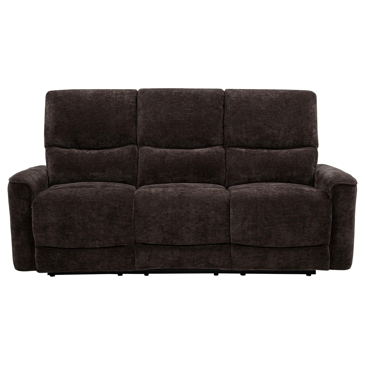 Navarro Dark Brown Chenille Upholstered Reclining Sofa from Coaster - Luna Furniture
