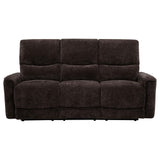 Navarro Dark Brown Chenille Upholstered Reclining Sofa from Coaster - Luna Furniture