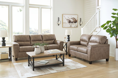 Navi Sofa and Loveseat in Fossil from Ashley Furniture - Luna Furniture