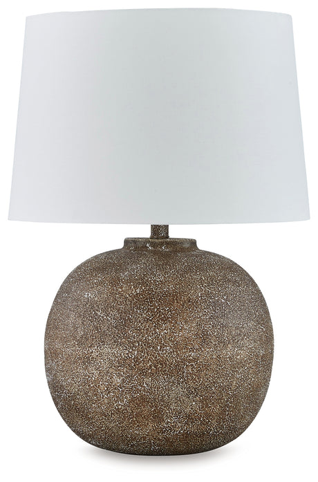 Neavesboro Antique Brown/White Table Lamp - L207484