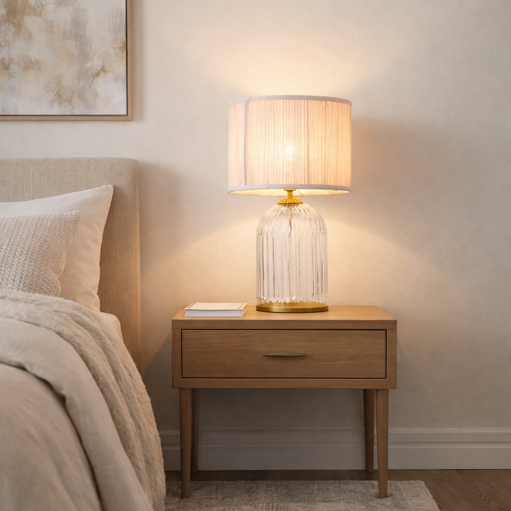 Nebulis Table Lamp Gold - Clear and Pink from Ashcroft Furniture - Luna Furniture