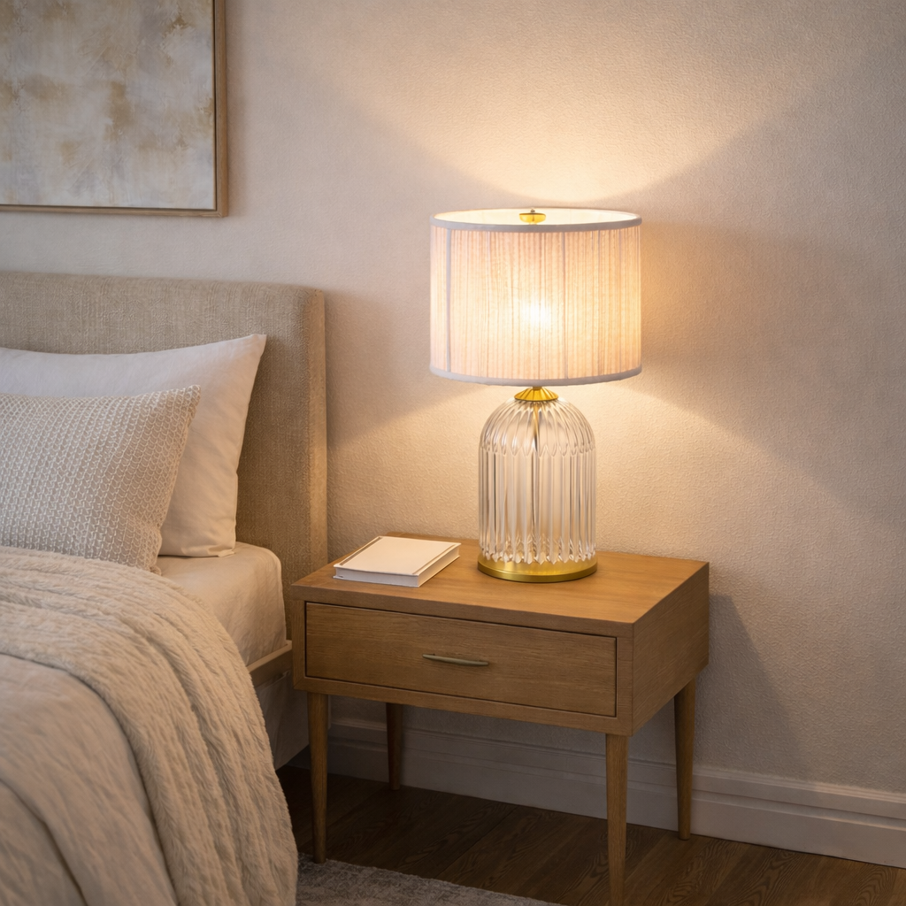 Nebulis Table Lamp Gold - Clear and Pink from Ashcroft Furniture - Luna Furniture