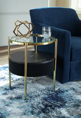 Nedman Black/Gold Finish Accent Table with Speaker from Ashley - Luna Furniture