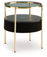 Nedman Black/Gold Finish Accent Table with Speaker from Ashley - Luna Furniture
