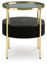 Nedman Black/Gold Finish Accent Table with Speaker from Ashley - Luna Furniture