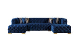 Neva Blue Velvet Double Chaise Sectional from Nova Furniture - Luna Furniture