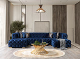 Neva Blue Velvet Double Chaise Sectional from Nova Furniture - Luna Furniture