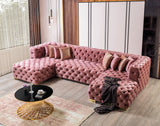 Neva Pink Velvet Double Chaise Sectional from Nova Furniture - Luna Furniture