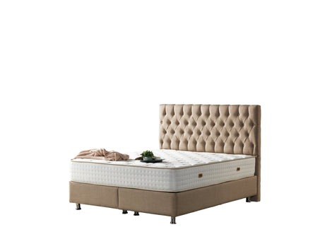 Nevada Full Storage Bed With Headboard in Cream from Furnia - Luna Furniture