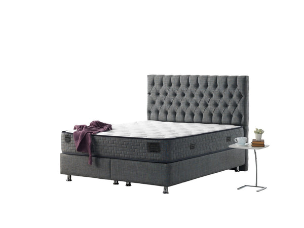 Nevada King Storage Bed With Headboard in Grey