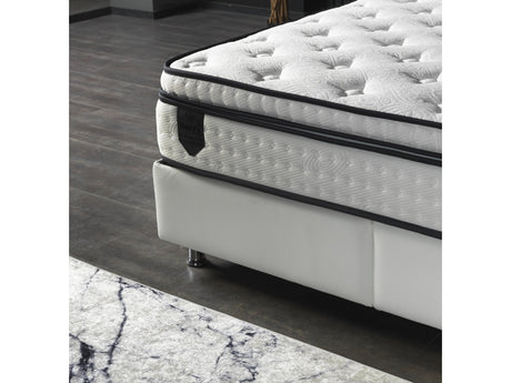 Nevada Twin Storage Bed With Headboard Vinyl in White from Furnia - Luna Furniture
