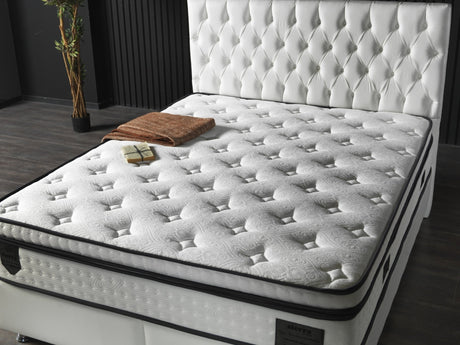 Nevada Twin Storage Bed With Headboard Vinyl in White from Furnia - Luna Furniture