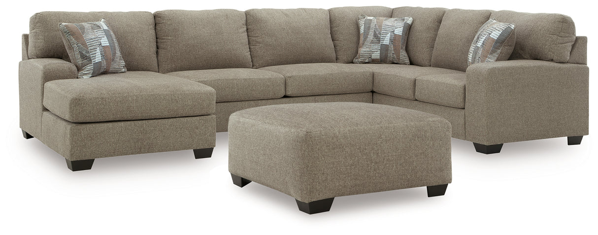 Newellen 3-Piece Sectional and Oversized Ottoman from Ashley - Luna Furniture