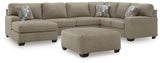 Newellen 3-Piece Sectional and Oversized Ottoman from Ashley - Luna Furniture