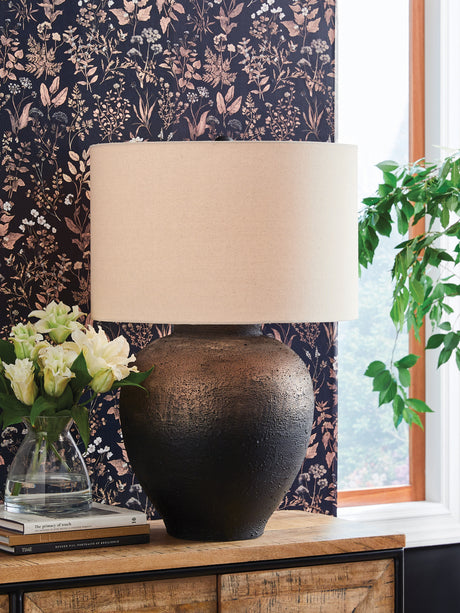 Newgerhard Brown/Black Table Lamp from Ashley - Luna Furniture