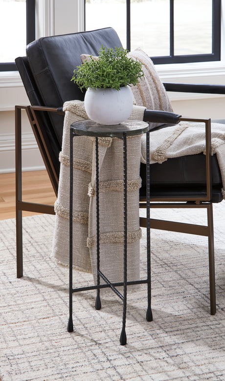 Newgoren Clear/Black Accent Table from Ashley - Luna Furniture