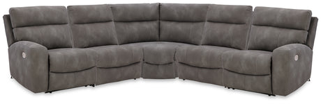 Next-Gen DuraPella Slate 5-Piece Power Reclining Sectional from Ashley - Luna Furniture