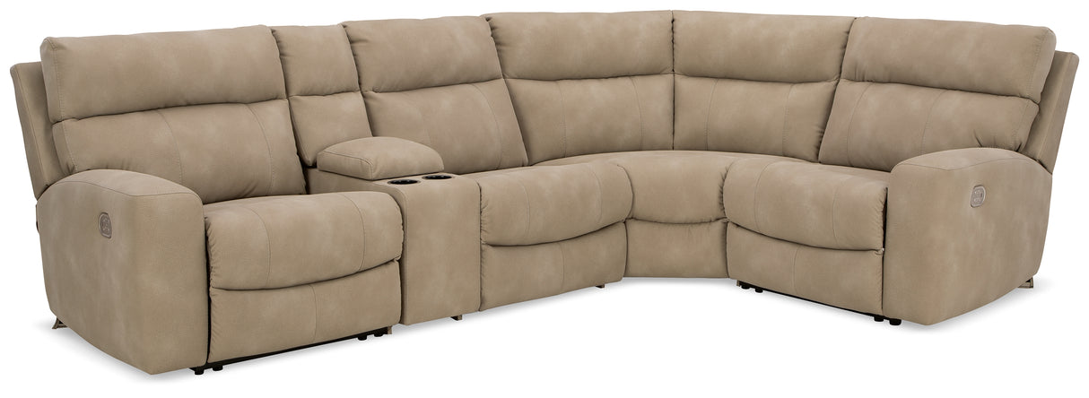 Next-Gen DuraPella Sand 5-Piece Power Reclining Sectional from Ashley - Luna Furniture