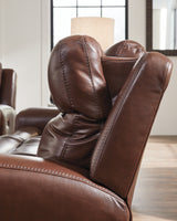 Next Move Mahogany Power Reclining Loveseat with Console from Ashley - Luna Furniture