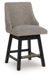 Neymorton Dark Grayish Brown Counter Height Barstool (Set of 2), Set of 2 from Ashley - Luna Furniture