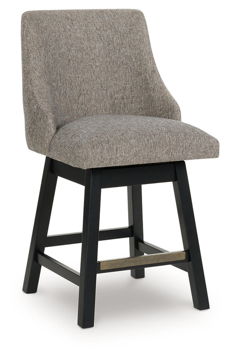 Neymorton Dark Grayish Brown Counter Height Barstool (Set of 2), Set of 2 from Ashley - Luna Furniture