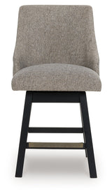 Neymorton Dark Grayish Brown Counter Height Barstool (Set of 2), Set of 2 from Ashley - Luna Furniture