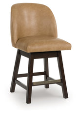 Neymorton Dark Grayish Brown Counter Height Barstool (Set of 2), Set of 2 from Ashley - Luna Furniture