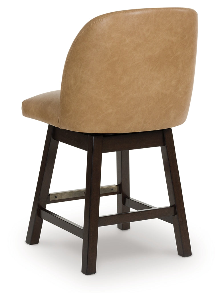 Neymorton Dark Grayish Brown Counter Height Barstool (Set of 2), Set of 2 from Ashley - Luna Furniture