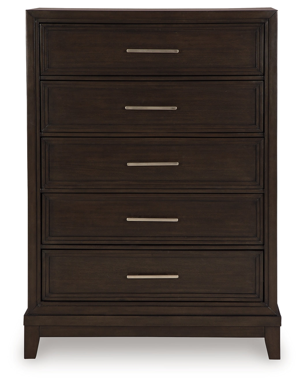 Neymorton King Upholstered Panel Bed with Mirrored Dresser and Chest in Dark Grayish Brown from Ashley - Luna Furniture