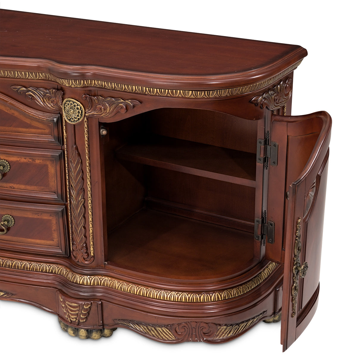 Cortina Honey Walnut Console Cabinet