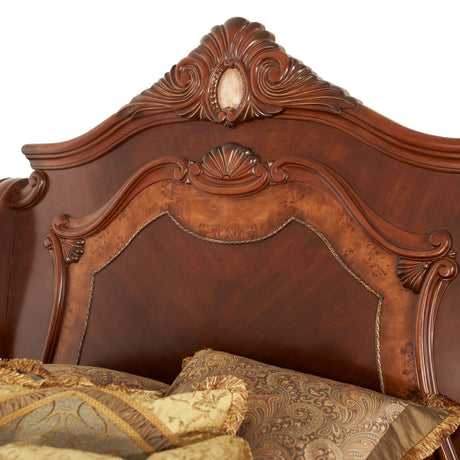 Cortina Honey Walnut Cal King Sleigh Bed from Michael Amini - Luna Furniture
