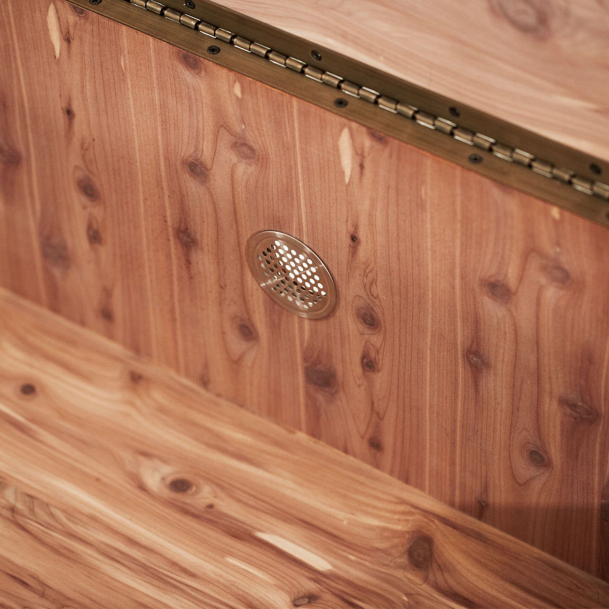 Cortina Honey Walnut Leather Bench With Storage from Michael Amini - Luna Furniture