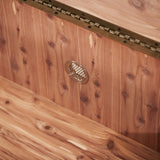 Cortina Honey Walnut Leather Bench With Storage from Michael Amini - Luna Furniture