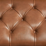 Cortina Honey Walnut Leather Bench With Storage from Michael Amini - Luna Furniture
