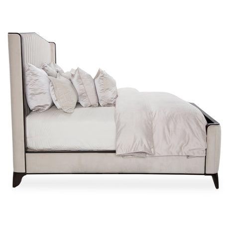 Paris Chic Espresso Cal King Tufted Panel Bed (3 Pc) from Michael Amini - Luna Furniture