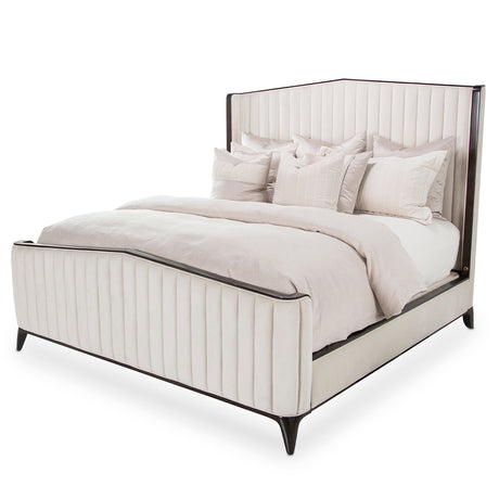 Paris Chic Espresso Cal King Tufted Panel Bed (3 Pc) from Michael Amini - Luna Furniture