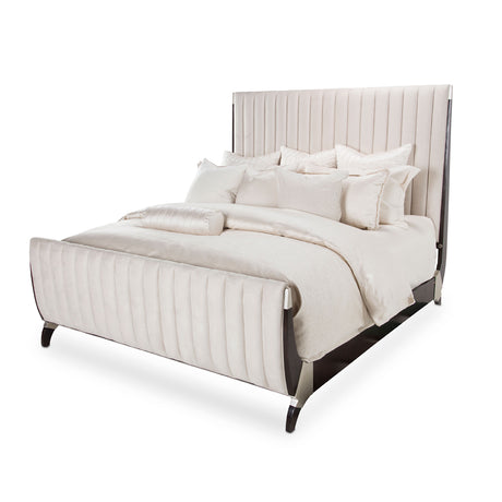 Paris Chic Espresso Cal King Tufted Sleigh Bed (4 Pc) from Michael Amini - Luna Furniture
