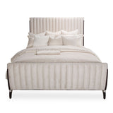 Paris Chic Espresso Queen Tufted Sleigh Bed from Michael Amini - Luna Furniture