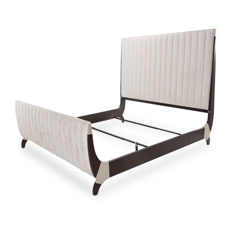 Paris Chic Espresso Cal King Tufted Sleigh Bed (4 Pc) from Michael Amini - Luna Furniture