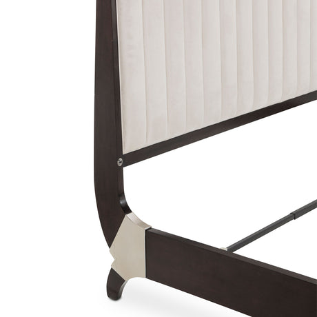 Paris Chic Espresso Cal King Tufted Sleigh Bed (4 Pc) from Michael Amini - Luna Furniture